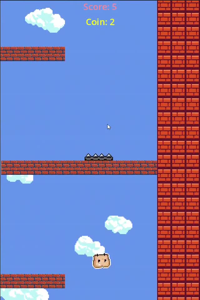 Bread Jump mobile platformer with a bread character and brick platforms